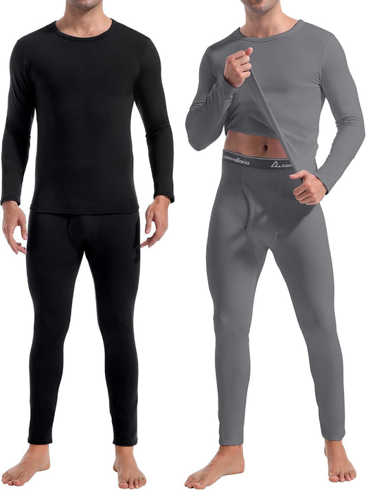 Men's Thermal Underwear Sets - Long Johns Base Layer for Cold Weather (2 or 3 Sets)